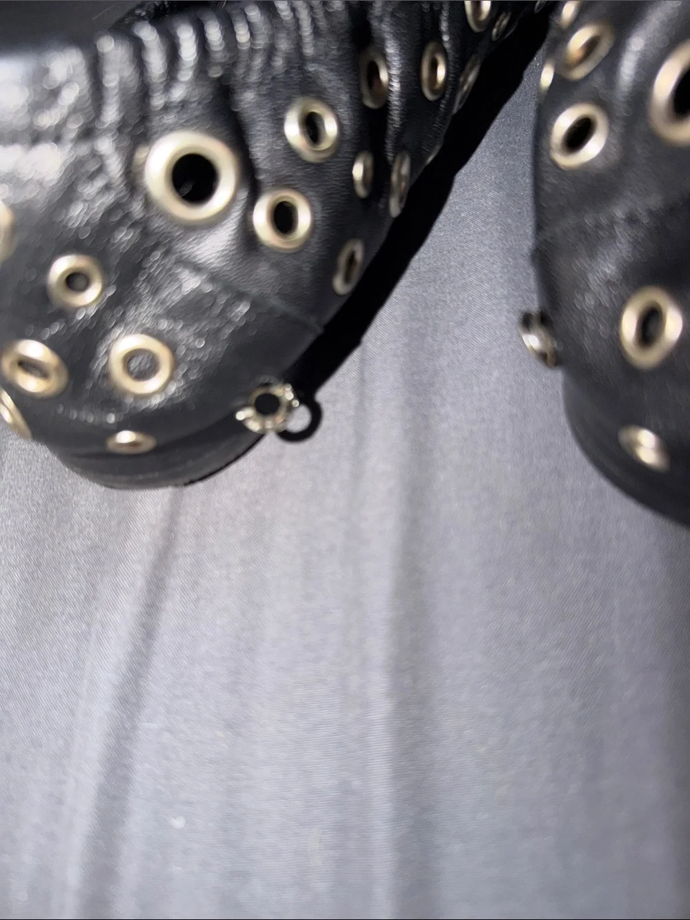 Tory Burch Black Leather eyelet ballet loafers size 9